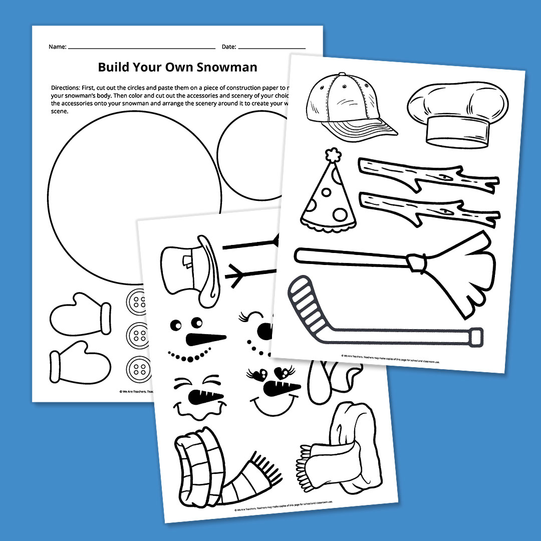 free snowman template printable bundle for winter